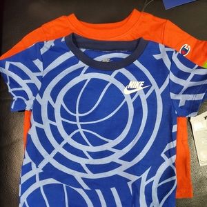 Three size 24 months new with tags tee shirts red,lime green,blue print